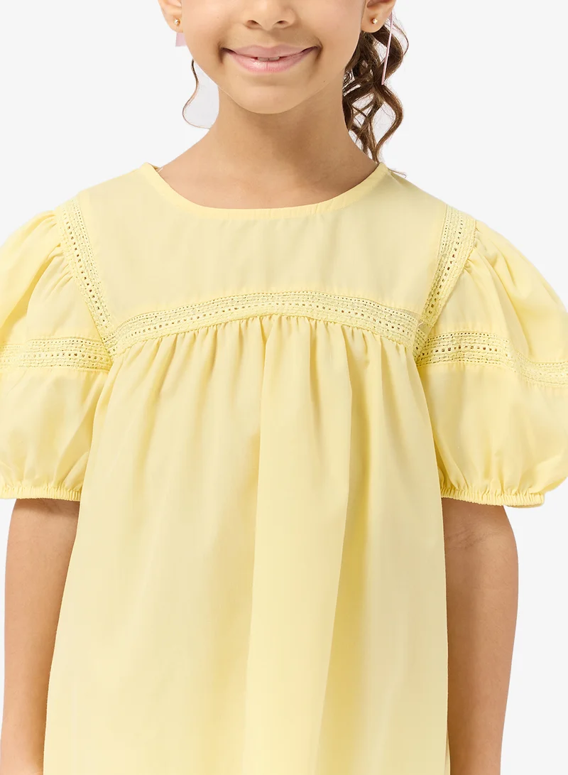 Pinata  Soft Yellow Lace Dress for Women | Best Price UAE